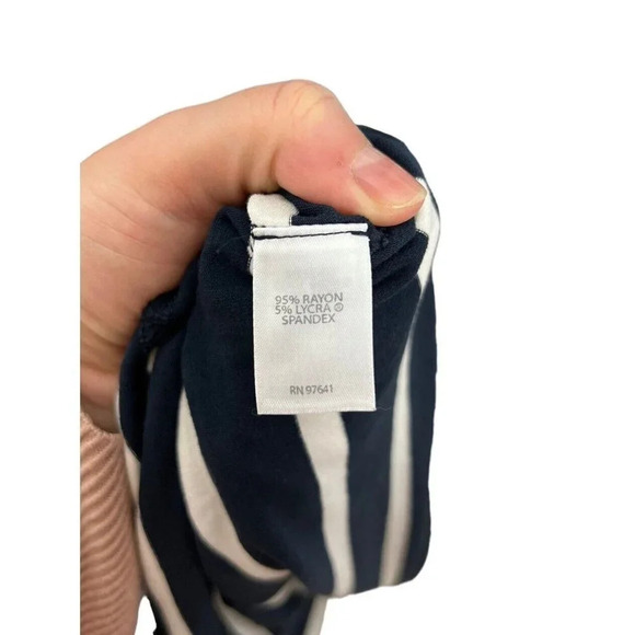 J. Jill Wearever Blue & Cream Striped Cardigan Size XL Lycra Stretch Women’s - Picture 6 of 7